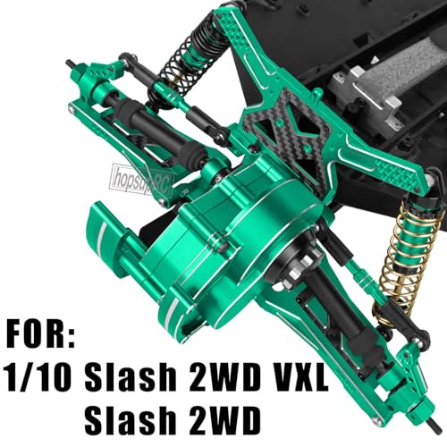 Aluminum for Upgrades Parts 1/10 Slash 2WD VXL/Slash 2WD,Front&Rear Suspension A Arms w/Tie Bar (Only for Slash) Hops Up,Green - color: Green(for 1/10)