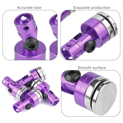 4 Pcs Aluminum RC Body Post Magnetic RC Body Mounts Invisible Body Post Mount Good Scx10 4Wd 1:10 RC Car Yellow Black Purple (Purple) - color: Purple