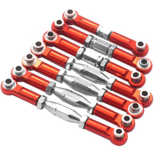 ShareGoo Adjustable Aluminum Pull Rod Steering Servo Link Linkages Arm Tie Rod Ends Compatible with WLtoys 144001 1/14 RC Car Buggy