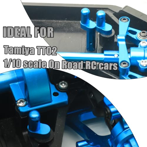 TT02 Aluminum Battery Post, 2Pcs Battery Holder Upgrade Replacement Parts Durable Battery Post for Tamiya TT02 1/10 on Road RC Car Battery Mount Upgrade Kit, TT02B Quick Release Battery Holder Blue - color: Blue