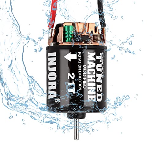 INJORA 540 Brushed Motor 35T Waterproof Motor for 1/10 RC Cralwer（21T） - size: 21T