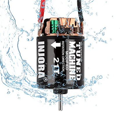 INJORA 540 Brushed Motor 35T Waterproof Motor for 1/10 RC Cralwer（21T） - size: 21T