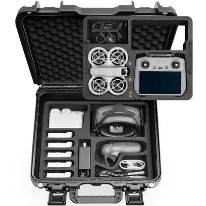 Lekufee Waterproof Hard Carrying Case for DJI Neo 1 Drone, DJI RC 2/N3/N2,Goggles 3/2/Integra(NOT for N3), RC Motion 3/2, FPV Controller 3, Accessories(Case Only)