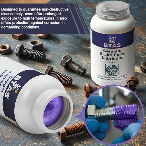 BTAS Silicone Brake Grease Lubricant for Brake Caliper Pad Pin Parts Lube, Synthetic Ceramic Brake Grease with Brush 8 oz - size: 8 oz