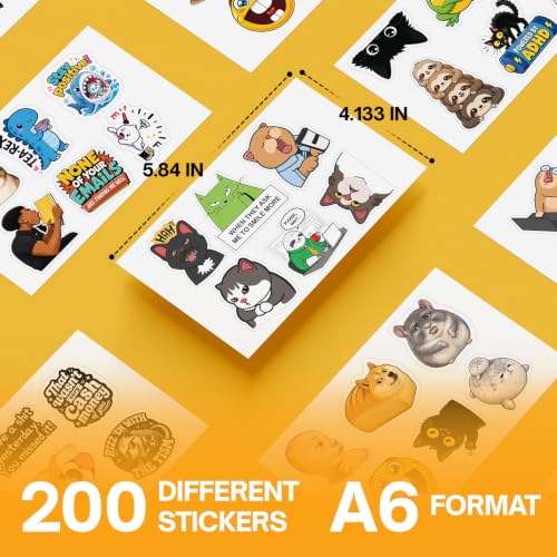 Premium 200Pcs Funny Holographic Stickers Waterproof Vinyl Decals | 200 Unique Designs Holographic Stickers With Funny Quotes, Playful Illustrations, Memes, And Eye-Catching Reflective Designs. - color: Funny Holographic Stickers, size: 200 Pcs
