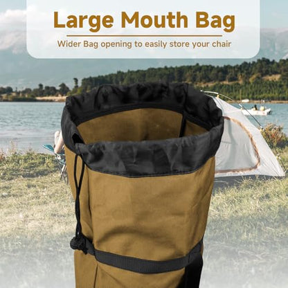 Xxerciz Camping Chair Bag 48 Inches Folding Chair Cover with Adjustable Shoulder Strap Nylon Tent Bag Heavy Duty Chair Cover for Travel Camping Sports (Exclude Chair) - color: Kahki