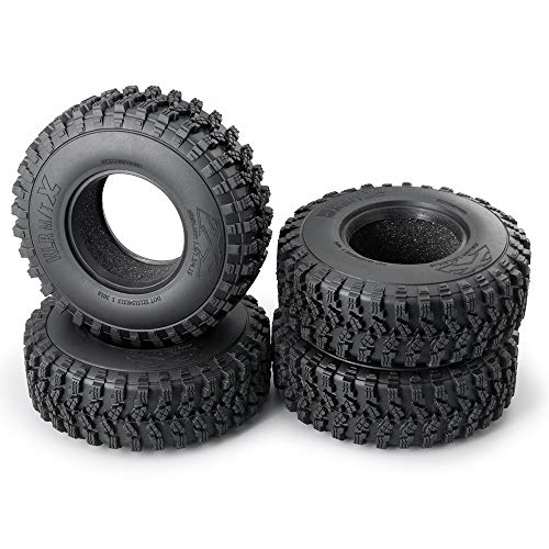 4PCS Rubber 1.9" Rocks Tires with Foam Insert for Axial SCX10,TRX4,SCX10-II,SCX10-III D90 D110 Redcat Gen7 Gen8 1/10 RC Crawler Car