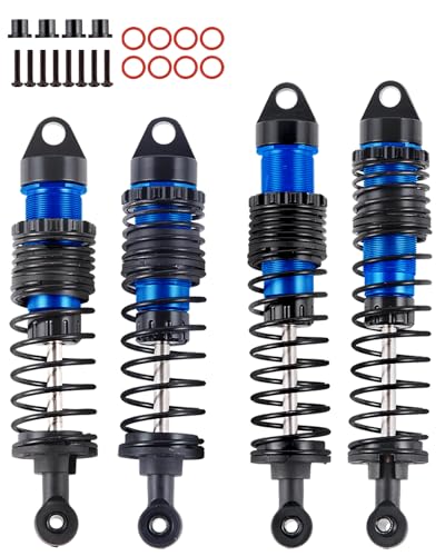 RC Big Bore Shocks Absorber Upgrades Part for 1/10 Slash Stampede Rustler Bandit VXL 4X4 2WD,Aluminum Front Rear 4PCS Shocks Hops Up,Navy Blue - color: Navy Blue(4pcs)