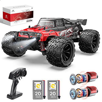 DEERC 9500E 1:16 Scale All Terrain RC Car, 4x4 High Speed 40 KPH RC Truck | 2.4Ghz Remote Control Truck with 2 Batteries, Off-Road Monster Truck for Adults Kids