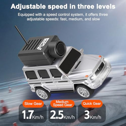 Wltoys 1:64 FPV RC Drift Car, 720P WiFi APP, 2.4GHz Gyro (Silver) | HD Camera with Real‑time Video. Dual Control: Remote or Phone App. 3 Speeds & Suspension. LED Lights for Hobbyists - color: Sliver