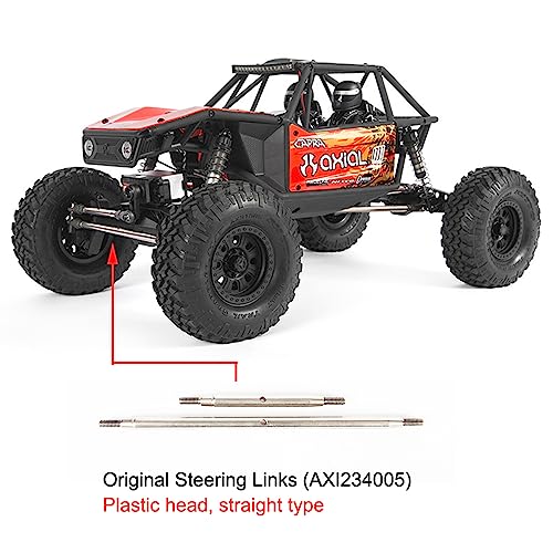 1/10 Steering Links 2Pcs Metal Adjustable Steering Linkage Servo Link Pull Rod for 1/10 RC Crawler Axial Capra 1.9 Unlimited Trail Buggy RTR Upgrades Accessories (1/10 Capra Steering Links Black)
