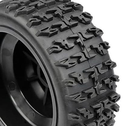 Aimrock 4-Pack 1/10 Pre-Glued 12mm Hex 3.2" Short Course SC Trucks Wheels and Tires Combo for Losi Tenacity Slash Blackout Off-Road Car