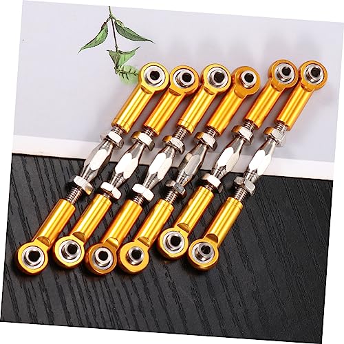 6pcs Adjustable Turnbuckle Rod Linkage for Rc Hsp Racing Trucks and Buggies Aluminum Upgrade Parts Yellow - color: Yellow