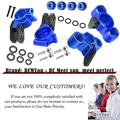 Aluminum Front Knuckles Steering Blocks &Rear Hub Stub Axle Carriers Upgrades Part for 1/8 Typhon/Talion 6S BLX,1/7 Felony/Mojave/Infraction 6S BLX,Navy Blue - color: Navy Blue