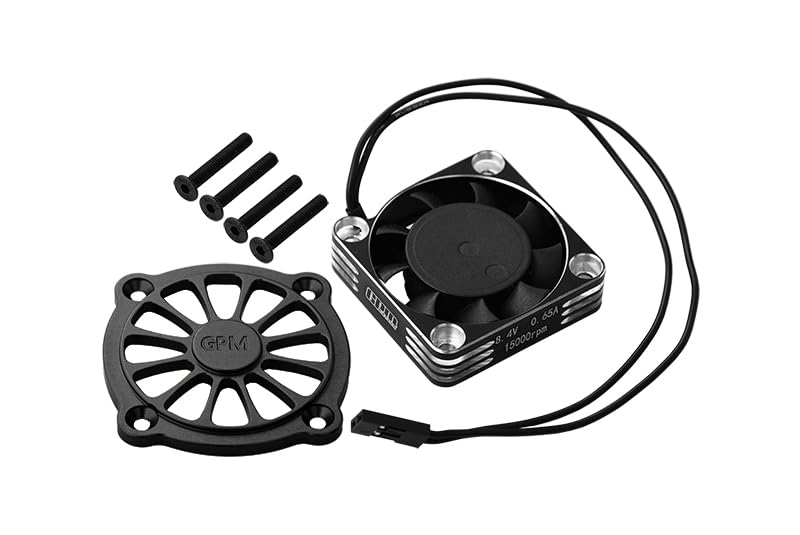 Aluminum 6061 Motor Heatsink with Metal Frame Cooling Fan and Protective Cover for Arrma 1/10 Gorgon 4X2 Mega 550 Brushed Monster Truck-ARA3230 Upgrades - Black
