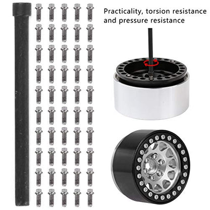 VGEBY RC Car Screw 50Pcs RC Car Wheel Rims Hub Screws Stainless Steel Screws for 1/10 RC Crawler Car - size: M2