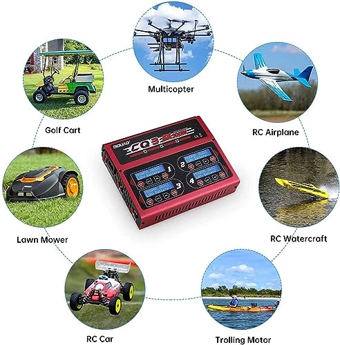 BGUAD CQ3 10A 100W 1-6S 100Wx4/10Ax4 Balance Charger with JST_XH Adapter Board for LiPo Life NiMH NiCd Battery