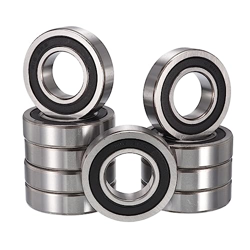 R16-2RS Deep Groove Ball Bearings, ID 1" x OD 2" x Width 1/2" Double Rubber Sealed Ball Bearing Pre-Lubricated Chrome Steel Z2 Lever 10pcs - size: R16-2RS 1"x2"x1/2"