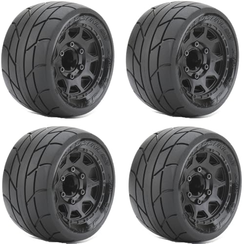 1/10 2.8 ST Belted Tires with Multi Hex Wheels (4) FITS Traxxas Stampede/Rustler/Arrma Granite/senton/Big Rock/Pro-Line (Super Sonic)