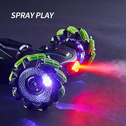 TADOZIC 4WD Remote Control Gesture Sensor Car,Hand Controlled RC Stunt Car,Double-Sided Vehicle 360° Rotation with Light and Music Spray, Watch Toy Cars for Boys & Girls Birthday - color: Green