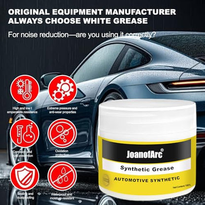 White Synthetic Grease, Automotive Grease, Car Door Grease with Brush, Rust Corrosion Waterproof Multi-Purpose Garage Door Lubricant for Hinges, Bearings, Gears, Automotive, 3.53 oz-1 Pack