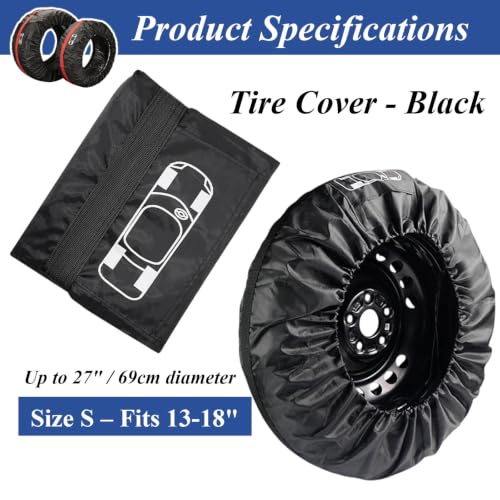Tire Cover 4pcs for Lexus RC/LC/SC Coupe 1991-2025 Spare Tire Protector Water Dust UV Resistant All-Weather Wheel Storage Bag with Handle
