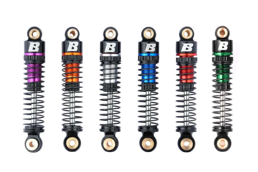 Rc Car Parts for FMS FCX24 FCX18 1/18 1/24 Upgrade Parts: 41mm Oil-Filled Aluminium Shocks (4 pcs) Green - color: Green