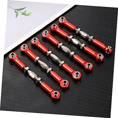 6pcs Aluminum Turnbuckle Rod Linkage for Rc Car Steering Tie Rods Machined Easy Install Epxhsp Racing Hpi Truck Buggy Upgrade Parts - color: Red