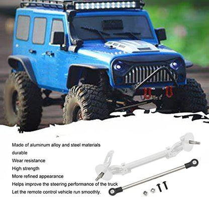 Diydeg RC Axle, Aluminium Alloy 1/14 RC Truck Front Steering Rod Link Pole Wheel Axle, RC Front Steering Wheel Axle Upgrades Parts for 1/14 Remote Control Unpowered Tractor Truck (Silver)