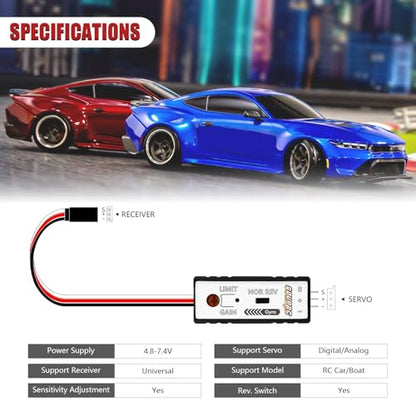 GOUPRC Mini Gyro Module Sensitivity Adjustable and Direction Changeable Automatic Stability Control RC Gyro for RC Car Boat