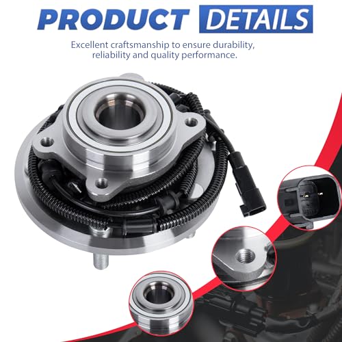 512360 Rear Wheel Bearing Hub Assembly ABS 5 Lugs 1 Pack | Fits 2008-2012 Dodge Grand Caravan, Rear Automotive Replacement Wheel Hub Bearing Assembly with ABS Sensor - size: 512360/1PC