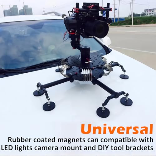 MUTUACTOR 4PCS Neodymium Rubber Coated Magnets,Non-Scratch Rubber Earth Magnets with M4 Female Threaded Studs,24lbs Anti-Slip Magnetic Mount Magnet for LED Lighting Camera Holding Radar Equipments - style: 24lbs M4 Female 4pcs rubber coating