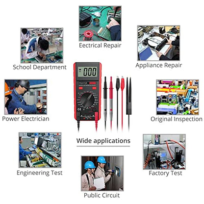 Proster LCR Meter - Capacitance Inductance Resistance Tester Multimeter Self-Discharge with Overrange Display - color: Red