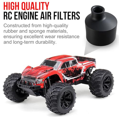 Tensso RC Engine Air Filter Sponge: Upgrade 2 Anti Foaming Filters | for 15-18cc, Remote Control Model Car Racing Cotton Nitro Foam Cleaner for 1:10 HSP 02028 Replacement Parts, 2 Extra Sponges