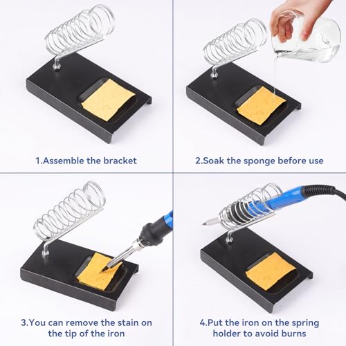 Multi-in-1 Soldering Iron Kit Temp 392℉-842℉ for Electronics DIY | 110V US Plug, 80W Soldering Iron, 5 Soldering Tips, 191-in-1, Soldering Iron Stand with Cleaning Sponge, Digita Multimeter