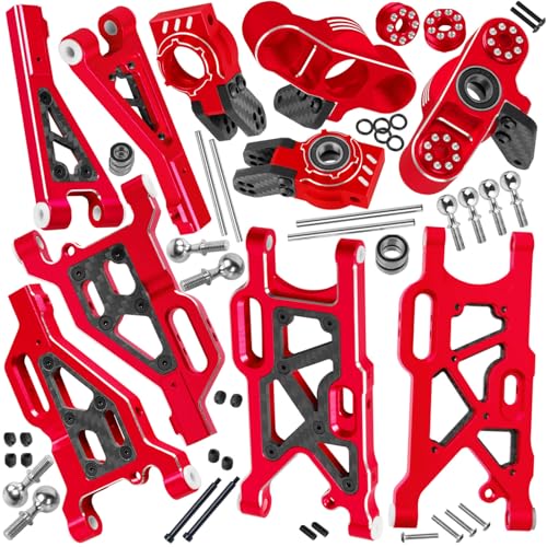 Rc Upgrades Part for 1/8 Typhon 6s BLX,1/7 Felony Infraction 6S BLX Limitless,Front Rear A-Arms,Steering Blocks,Caster Block,Aluminum A-Arms,Caster Block,Steering Blocks,Wheel Hex,Red - color: Red - (Rc Parts)