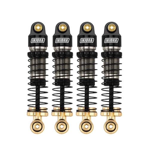 INJORA 40mm Big Bore Aluminum Oil Shock with Brass Ends for SCX24, Black