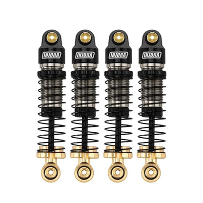 INJORA 40mm Big Bore Aluminum Oil Shock with Brass Ends for SCX24, Black