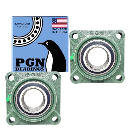 PGN UCF210-32 (2 Pack) Square Flange Bearing 2" Bore - size: 2, style: UCF210-32