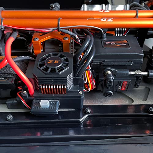 1/7 4WD Brushless RC Monster Truck, 1900KV Motor 150A ESC Metal Gear Servo, CNC Aluminum Adjustable Shocks, 2.4GHz RTR Hobby Off Road Remote Control Truck for Adults 14+（Without Battery） - color: Black