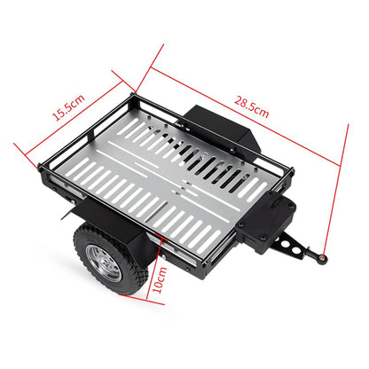 KYX Racing Aluminum RC Cars Trailer Heavy Duty Truck and RC Rock Cars Trailer for 1/10 RC Crawler Car Axial SCX10 II III TRX4 TRX6 D90 Gen7 Gen8