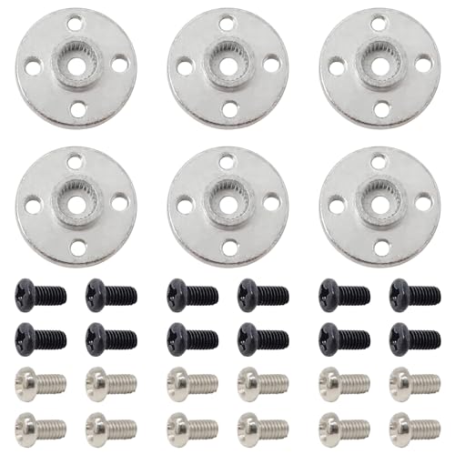 Honbay 6PCS Metal Servo Arms Horn Aluminum Round 25T Standard Servo Disc with Screw for RC Robot Boat Car Airplane Hop-up Parts
