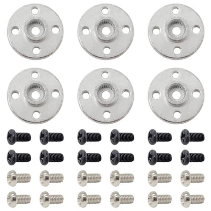 Honbay 6PCS Metal Servo Arms Horn Aluminum Round 25T Standard Servo Disc with Screw for RC Robot Boat Car Airplane Hop-up Parts