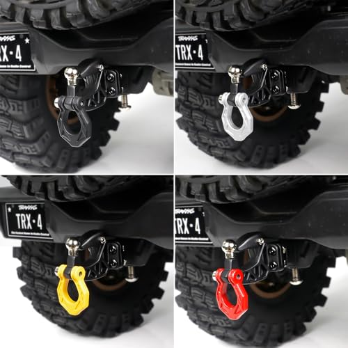 Metal Adjustable RC Trailer Hitch Tow Hook for 1/8 1/10 TRX4 SCX10 KM Tank Crawler Truck Upgrade Part Accessories(Red) - color: red
