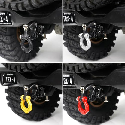 Metal Adjustable RC Trailer Hitch Tow Hook for 1/8 1/10 TRX4 SCX10 KM Tank Crawler Truck Upgrade Part Accessories(Red) - color: red