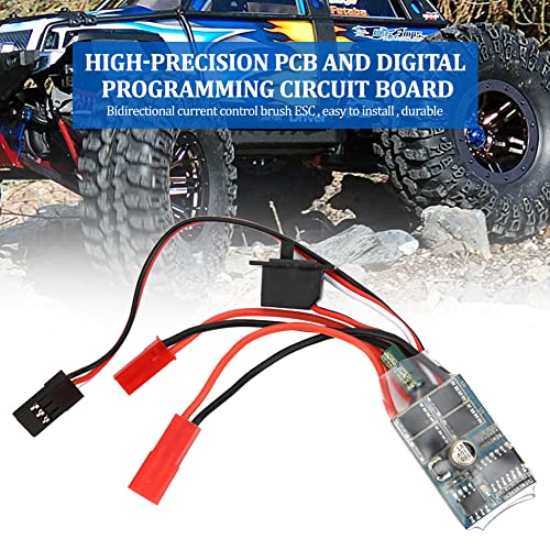 RC Brushed ESC, 30A 4-8V ESC Two Way RC Brushed Motor Speed RC ESC for 1/16 1/18 1/24 Car Boat RC Car (with Brake)
