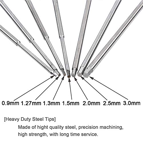 YoungRC RC Screwdriver Tools Kit 7pcs Hex Screw Driver Set for RC Models | 0.9mm 1.27mm 1.3mm 1.5mm 2.0mm 2.5mm 3.0mm