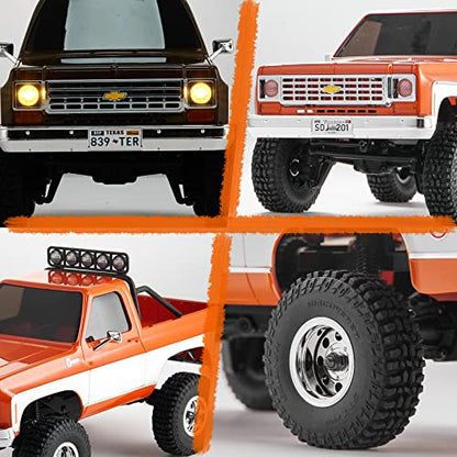 BEEZRC FMS 1/24 FCX24S Chevy K5 Blazer S RC Crawler, Officially Licensed RC Rock Crawler, RC Pickup Truck SUV, 4WD 2.4GHz Hobby RC Model, 8km/h Mini Car,Off-Road Remote Control Car for Adults(Orange) - color: Orange