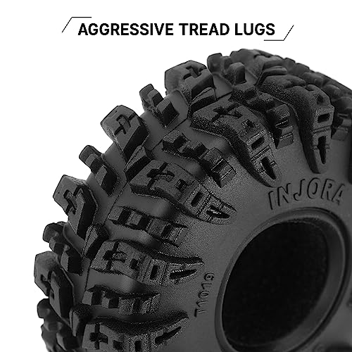 INJORA 1.0 S5 Swamp Claw Mud Terrain Tires for 1/18 1/24 RC, 64 * 24mm