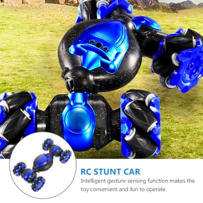 HOMSFOU 1/18 Mini Rc Stunt Car with Gesture Induction and 4-Wheel Drive, Long-Range Remote Operated Off-Road Vehicle Over 6 Years Old, Plastic Sturdy Design Random Color